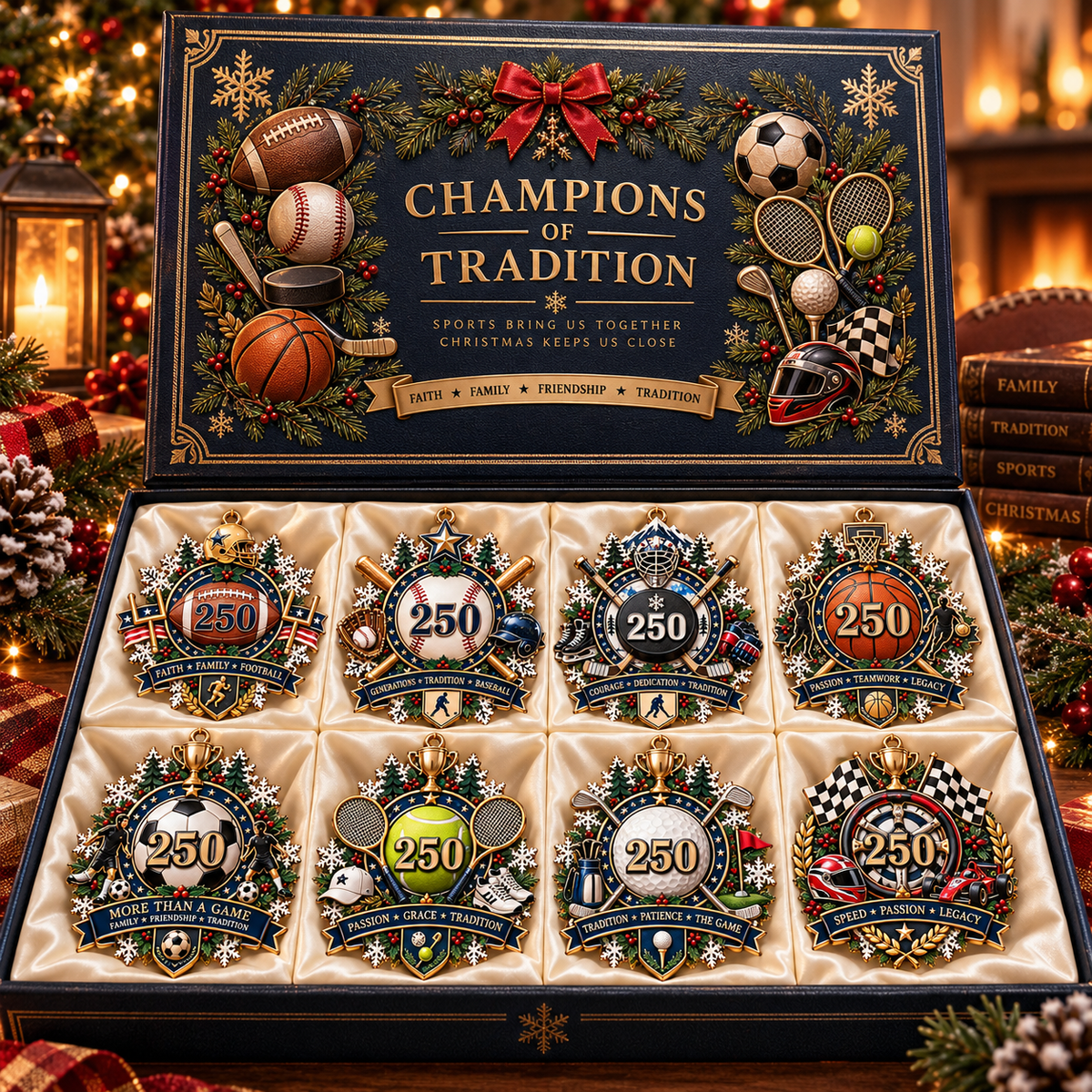 π 250th Anniversary Sports Heritage Christmas Ornaments β Keepsake Gifts for Sports Fans π