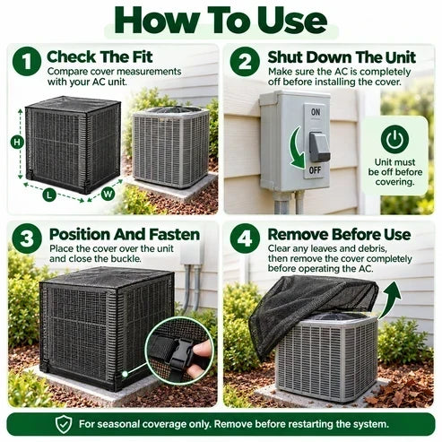 ❄️ Outdoor AC Mesh Cover – Keep Leaves & Debris Out This Fall