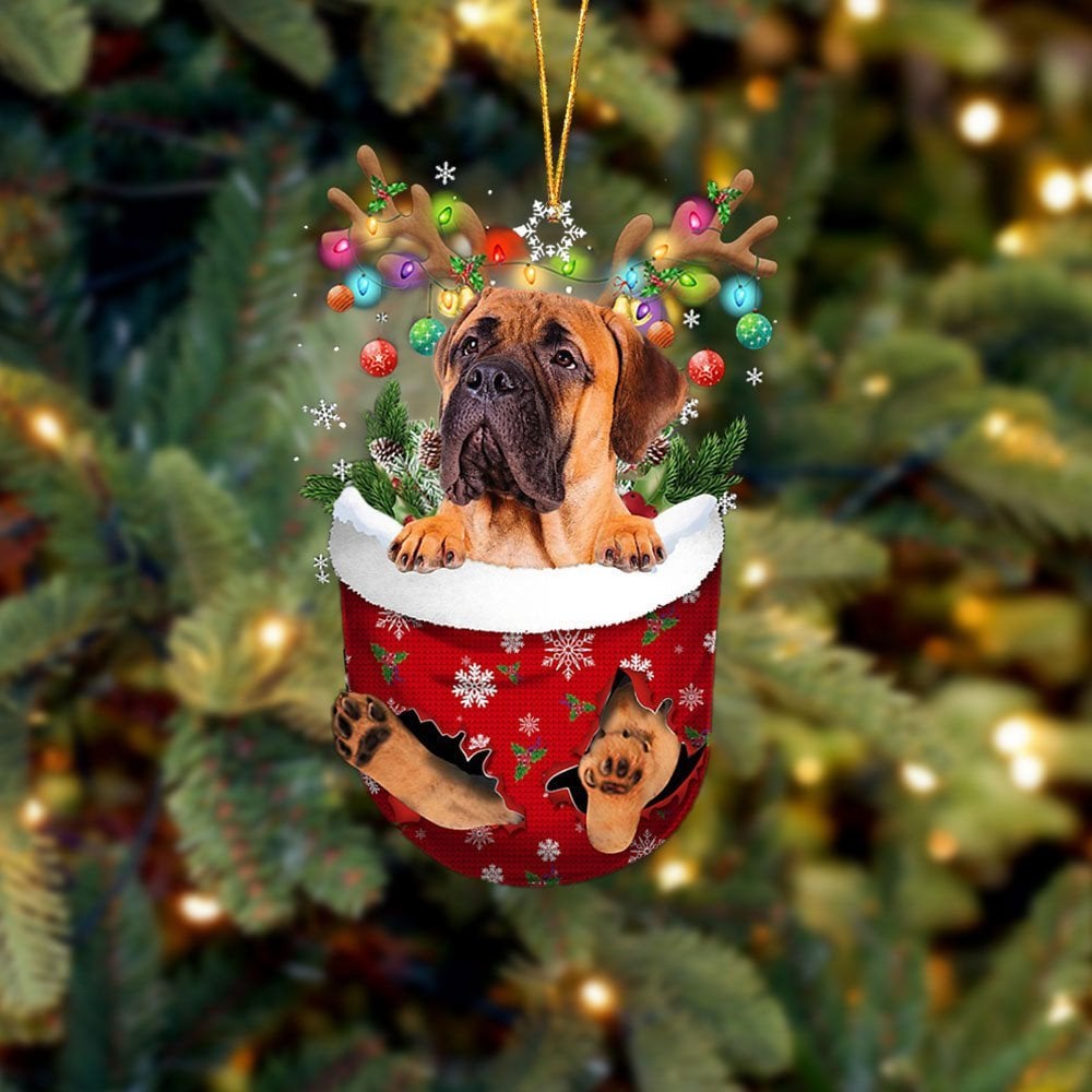 Bullmastiff 2 In Snow Pocket Ornament