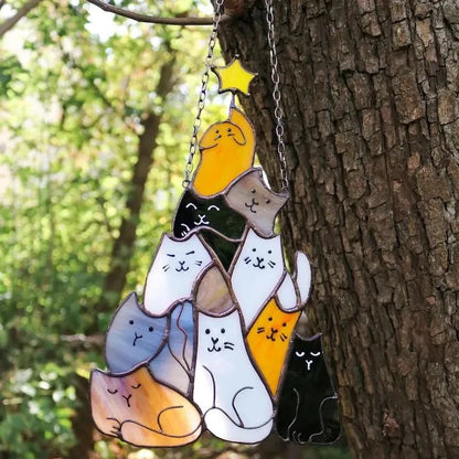 🎄Last Day 60% OFF😻Cat Christmas Tree Suncatcher Ornament