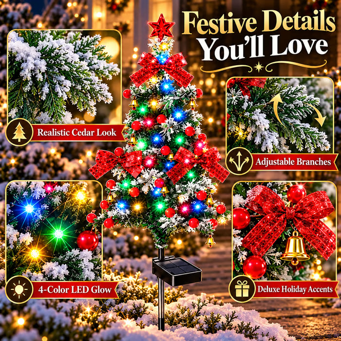 🔥HOT SALE 49% OFF🔥Solar Cedar Christmas Tree Lights | Festive Outdoor Holiday Decor