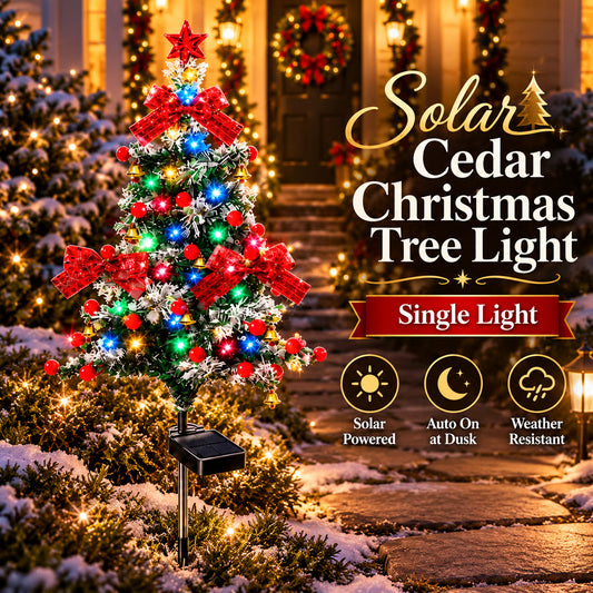 🔥HOT SALE 49% OFF🔥Solar Cedar Christmas Tree Lights | Festive Outdoor Holiday Decor