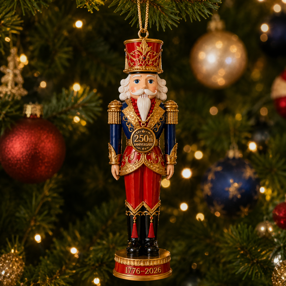 250th Anniversary Heritage Nutcracker Ornament | Patriotic 1776–2026 Christmas Gift