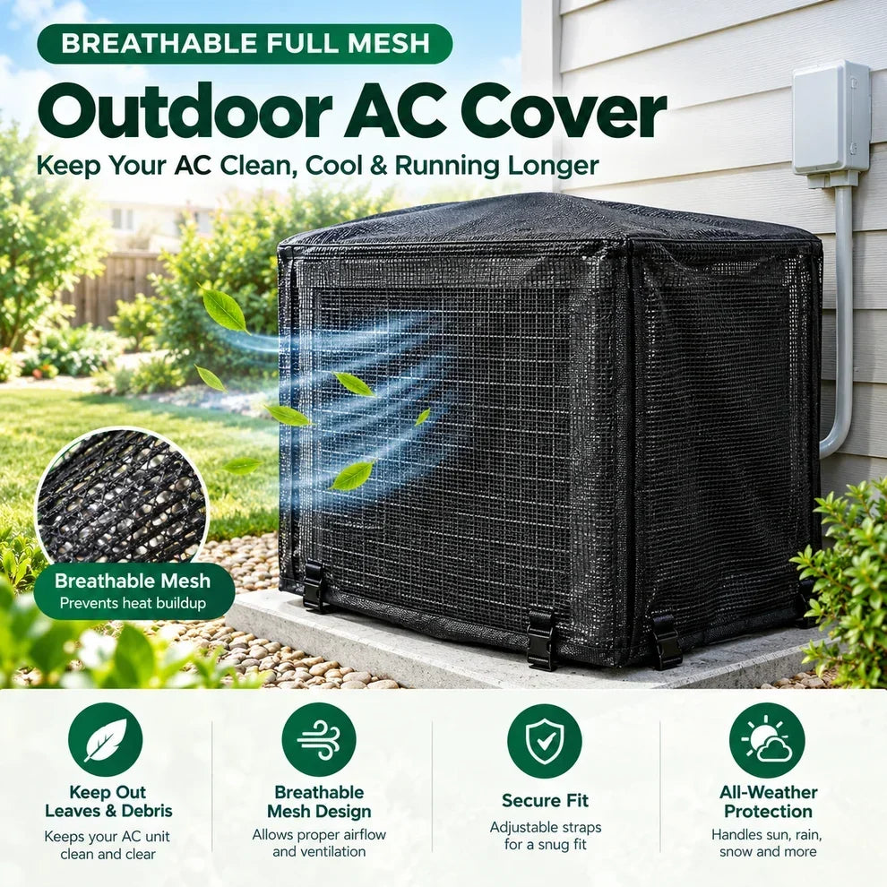 ❄️ Outdoor AC Mesh Cover – Keep Leaves & Debris Out This Fall