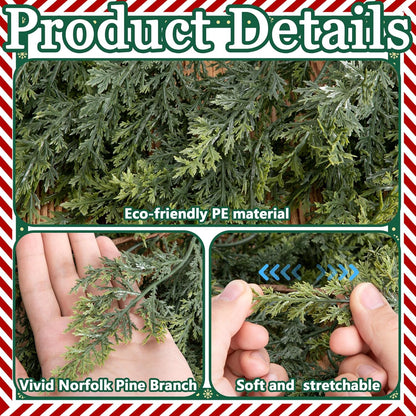 ✨LAST DAY ONLY 49% OFF🔥6 Ft 2Pcs Realistic Artificial Cedar Pine Garland