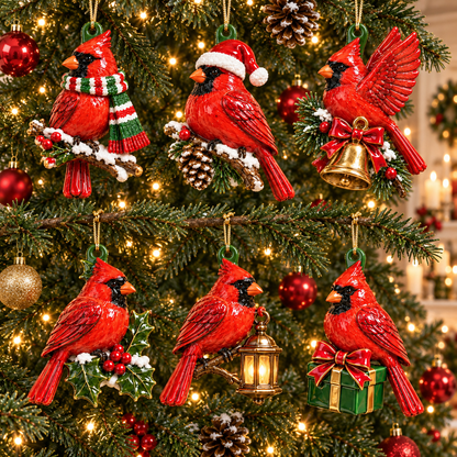 Cozy Christmas Cardinals Christmas tree ornaments