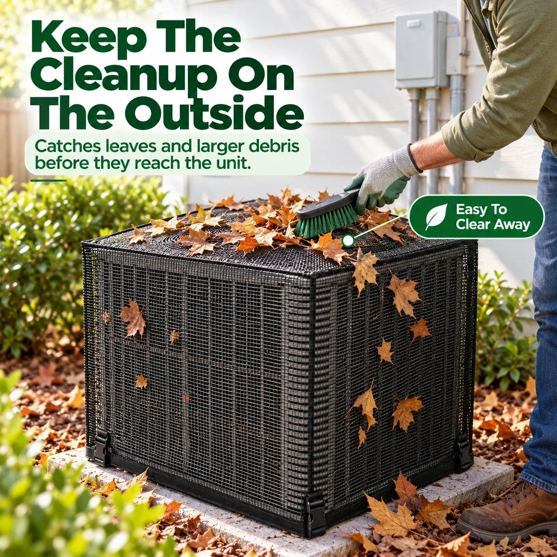 ❄️ Outdoor AC Mesh Cover – Keep Leaves & Debris Out This Fall