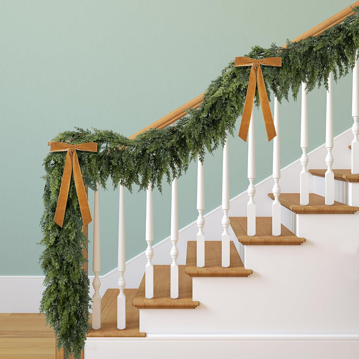 ✨LAST DAY ONLY 49% OFF🔥6 Ft 2Pcs Realistic Artificial Cedar Pine Garland