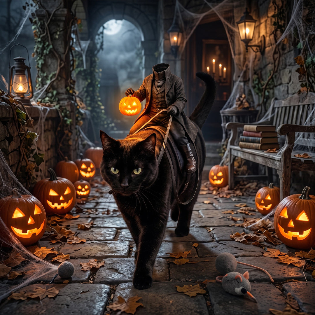 Puptailor Headless Horseman Pet Halloween Costume for Cat & Dog
