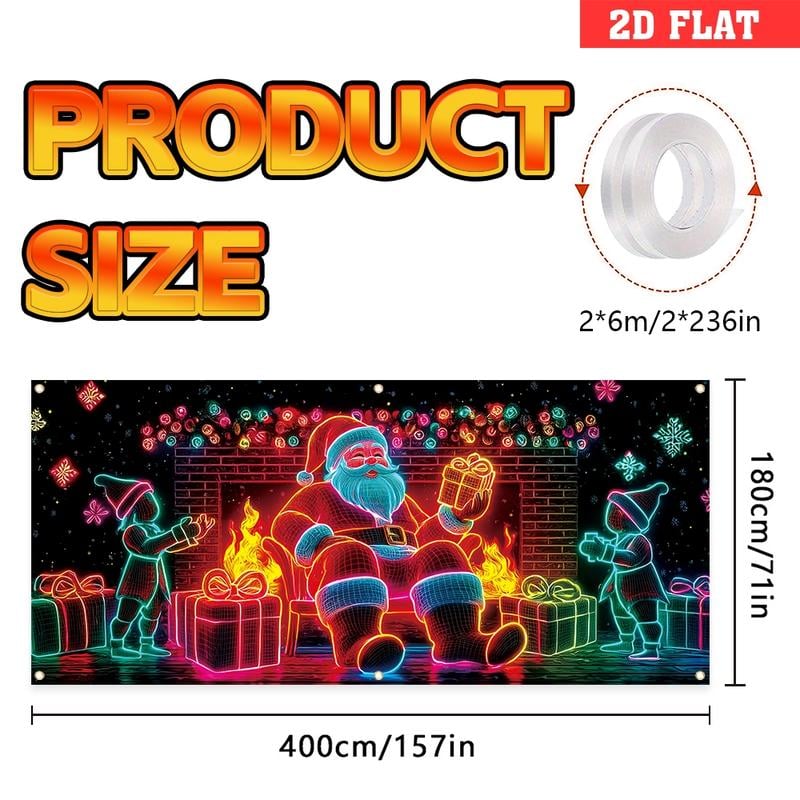 🔥Hot Sale 49% off🌟UV Activated Christmas Garage Door Cover Banner