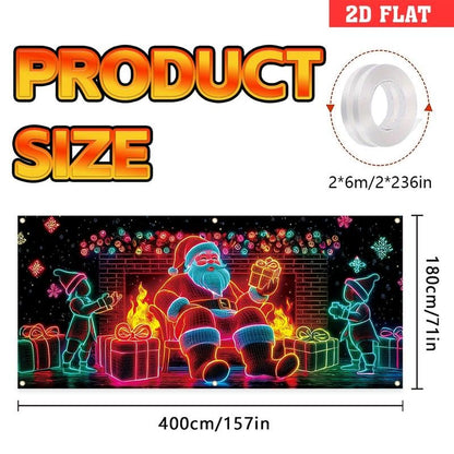 🔥Hot Sale 49% off🌟UV Activated Christmas Garage Door Cover Banner