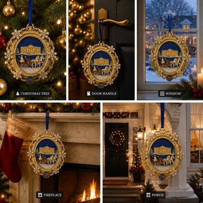 White House Snowy Christmas Night Ornament – USA 250th Anniversary Commemorative Keepsake