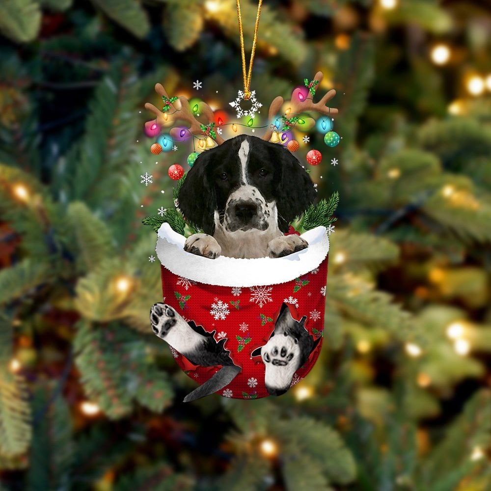 English Springer Spaniel 2 In Snow Pocket Ornament