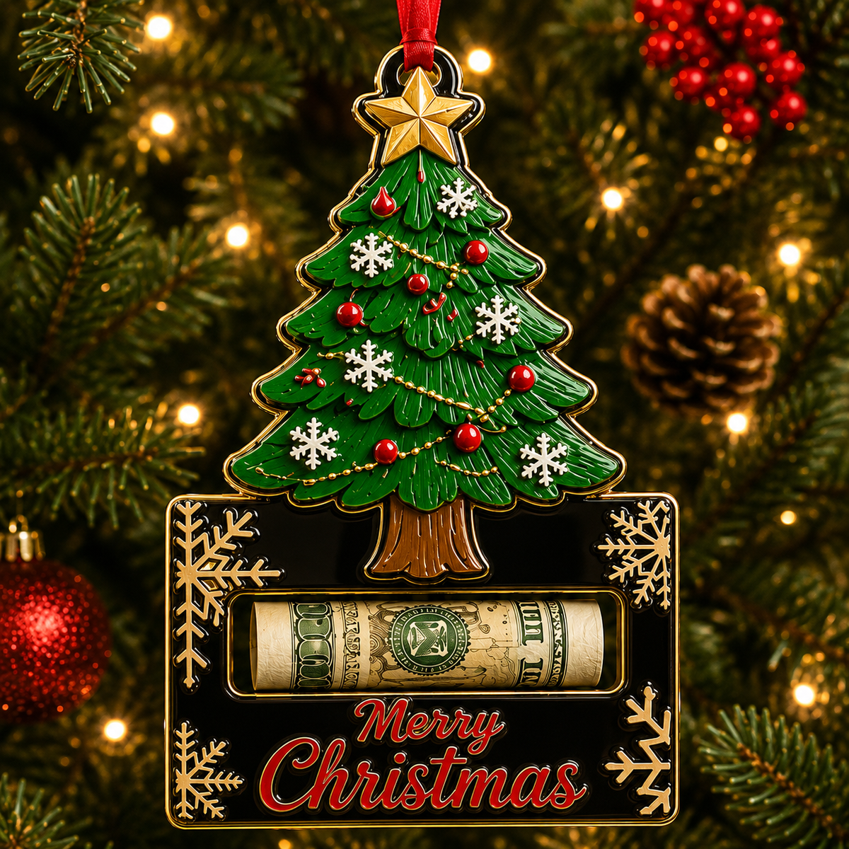 Christmas Cash Gift Ornament | Money Holder Tree Decoration 10 Styles
