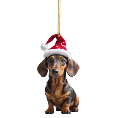 Christmas Cartoon Dog Christmas Tree Ornament