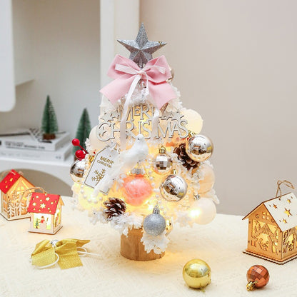 Flocked Pink Mini Christmas Tree Set (Free Shipping for Two Pieces)