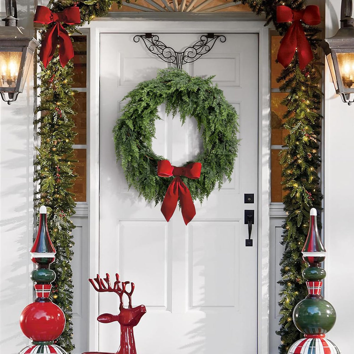✨LAST DAY ONLY 49% OFF🔥6 Ft 2Pcs Realistic Artificial Cedar Pine Garland