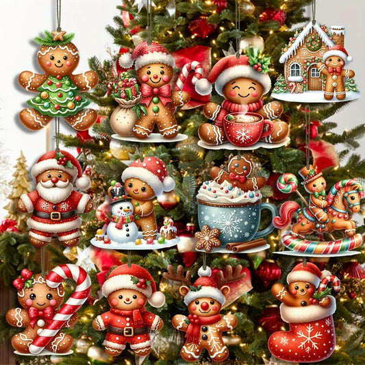🔥2024 new🔥Cute gingerbread man Christmas tree pendant