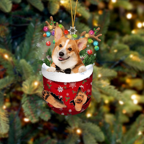 Pembroke Welsh Corgi 2 In Snow Pocket Ornament