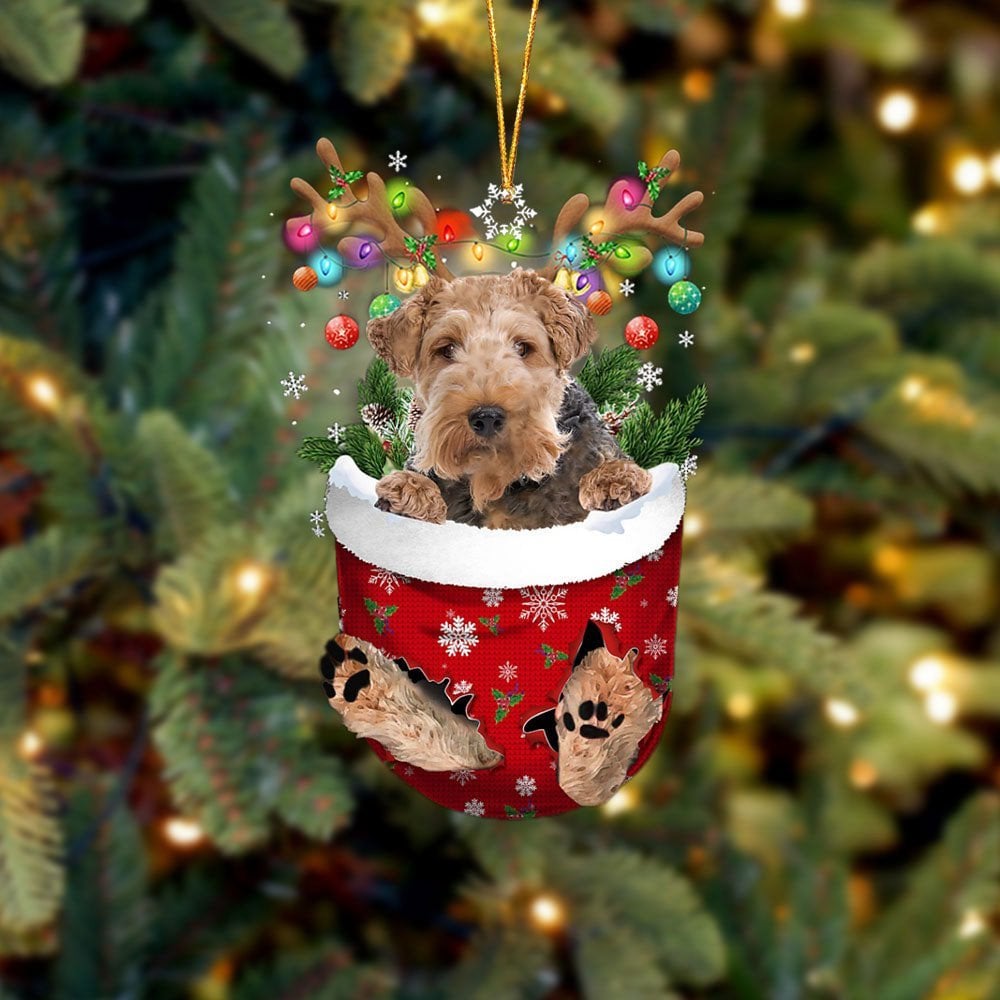 Wire Fox Terrier 1 In Snow Pocket Ornament