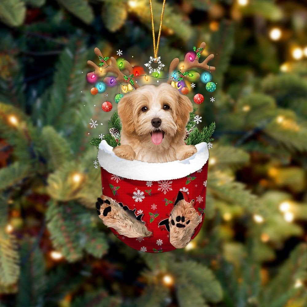 Havanese 3 In Snow Pocket Ornament