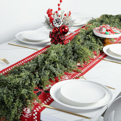 ✨LAST DAY ONLY 49% OFF🔥6 Ft 2Pcs Realistic Artificial Cedar Pine Garland