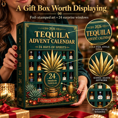 🎁✨ 24-Day Mini Tequila Bottle Advent Calendar – Holiday Countdown, Bar Decor & Collector Gift