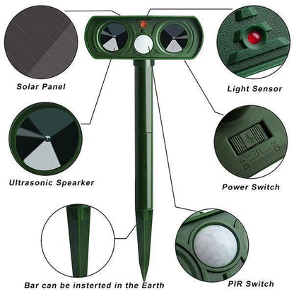 ⏳Time-limited Special⏰Outdoor Solar Powered Ultrasonic Animal Repeller🔊